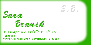 sara branik business card